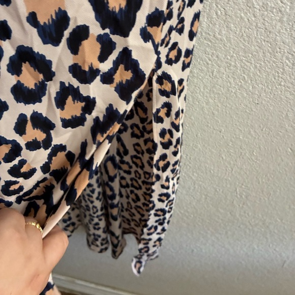 Victoria’s Secret Cheetah Print Black Lace Trim Criss Cross Slip Mid Dress XL - Picture 6 of 12